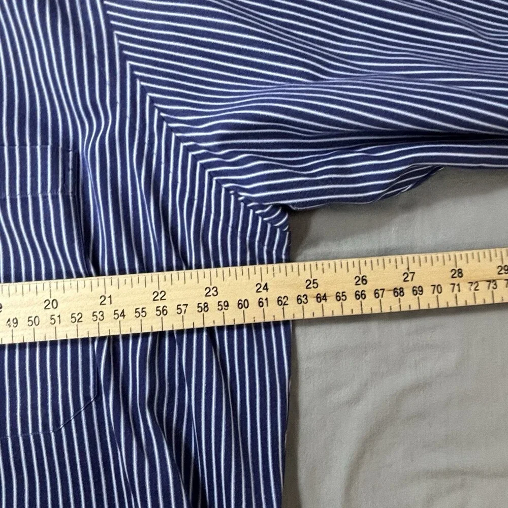 Paul Fredrick Dress Shirt Mens 16.5-37  White Blue Cotton Casual Fast Shipping - Picture 5 of 10